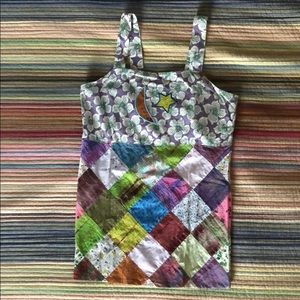 Patchwork backless tank top